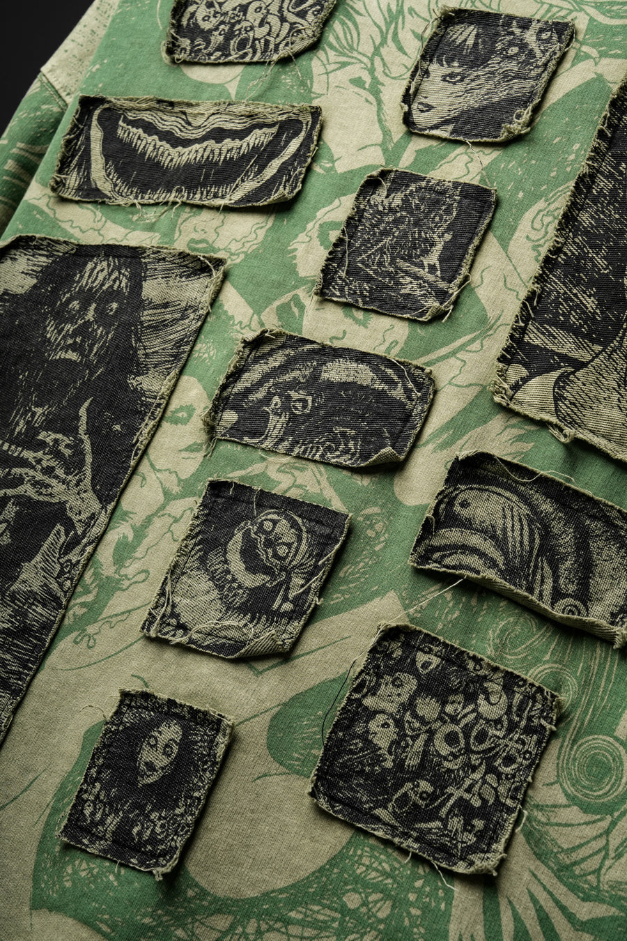 Elements Of Horror Heavy Patchworked Washed Tshirt