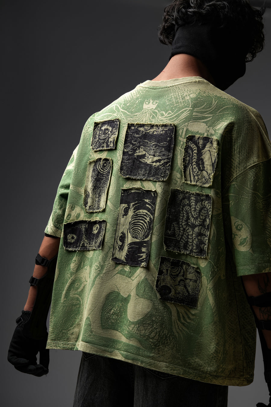 Elements Of Horror Heavy Patchworked Washed Tshirt