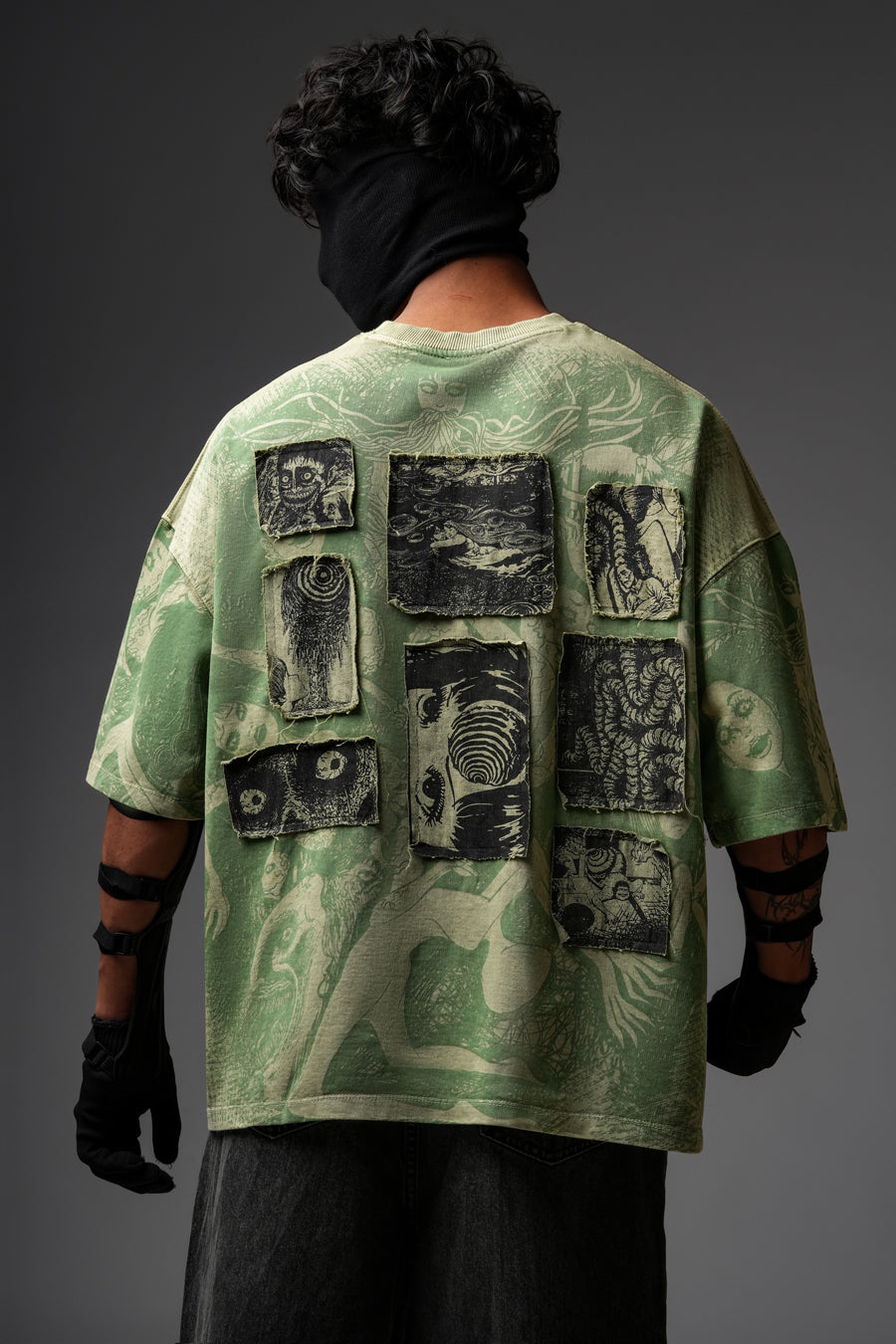 Elements Of Horror Heavy Patchworked Washed Tshirt